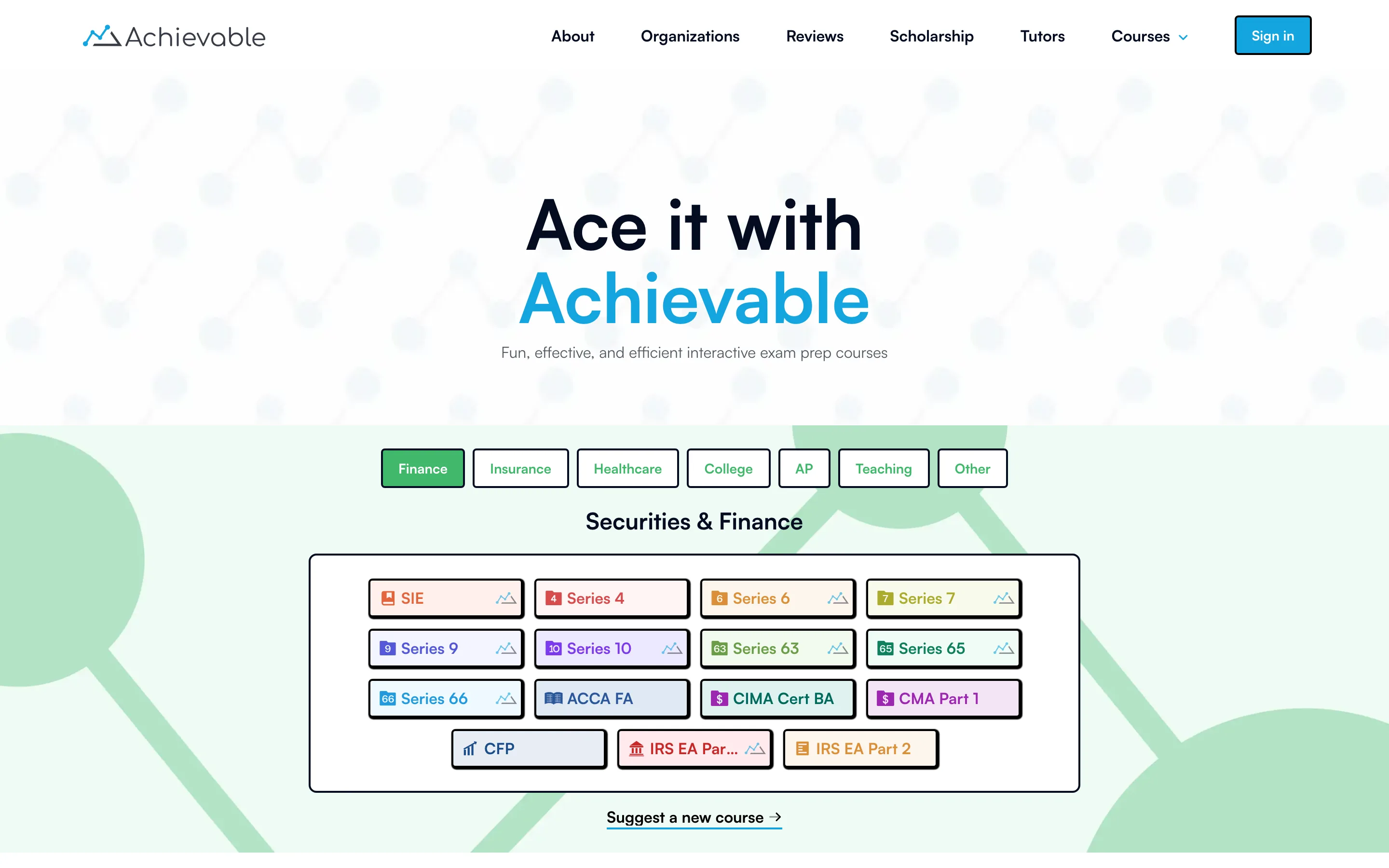 The Achievable website on desktop
