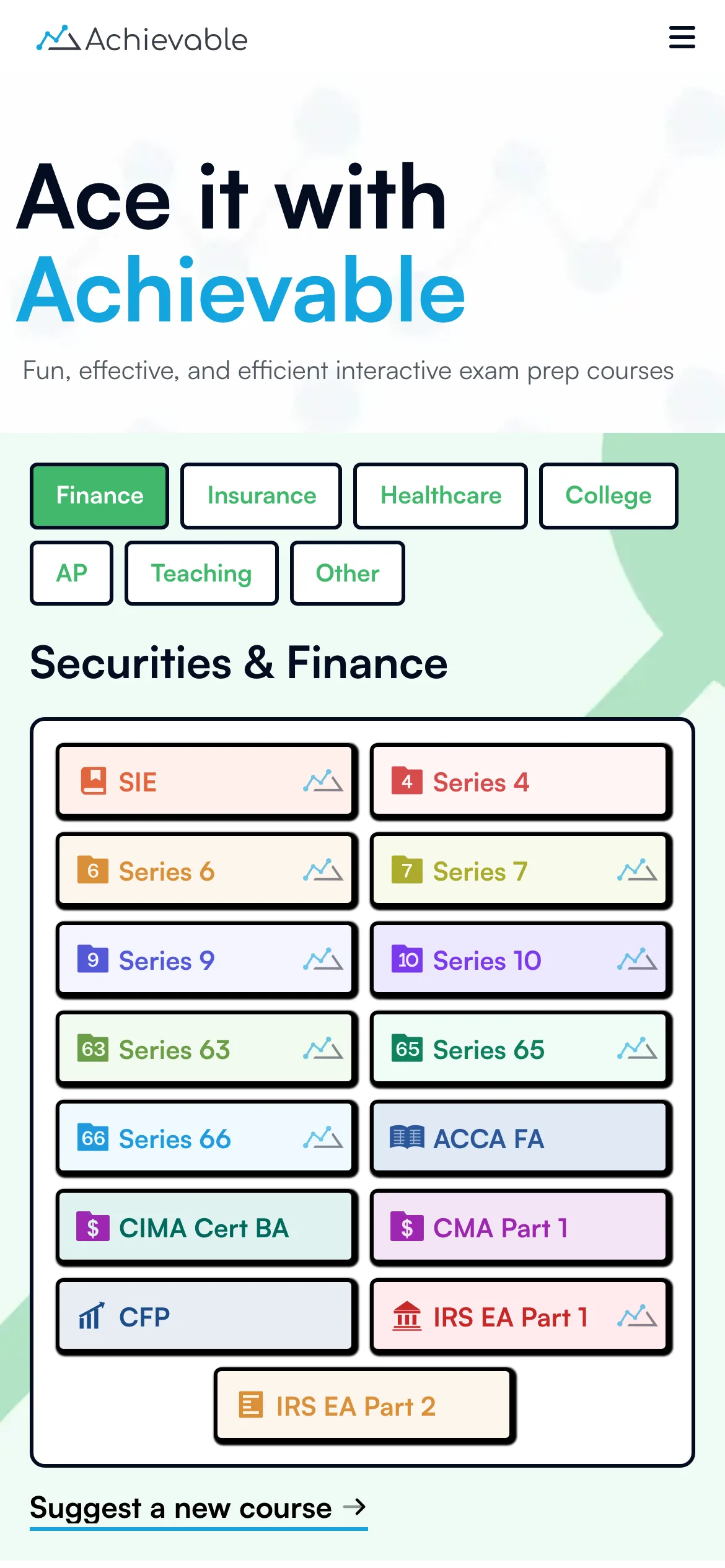 The Achievable website on a phone
