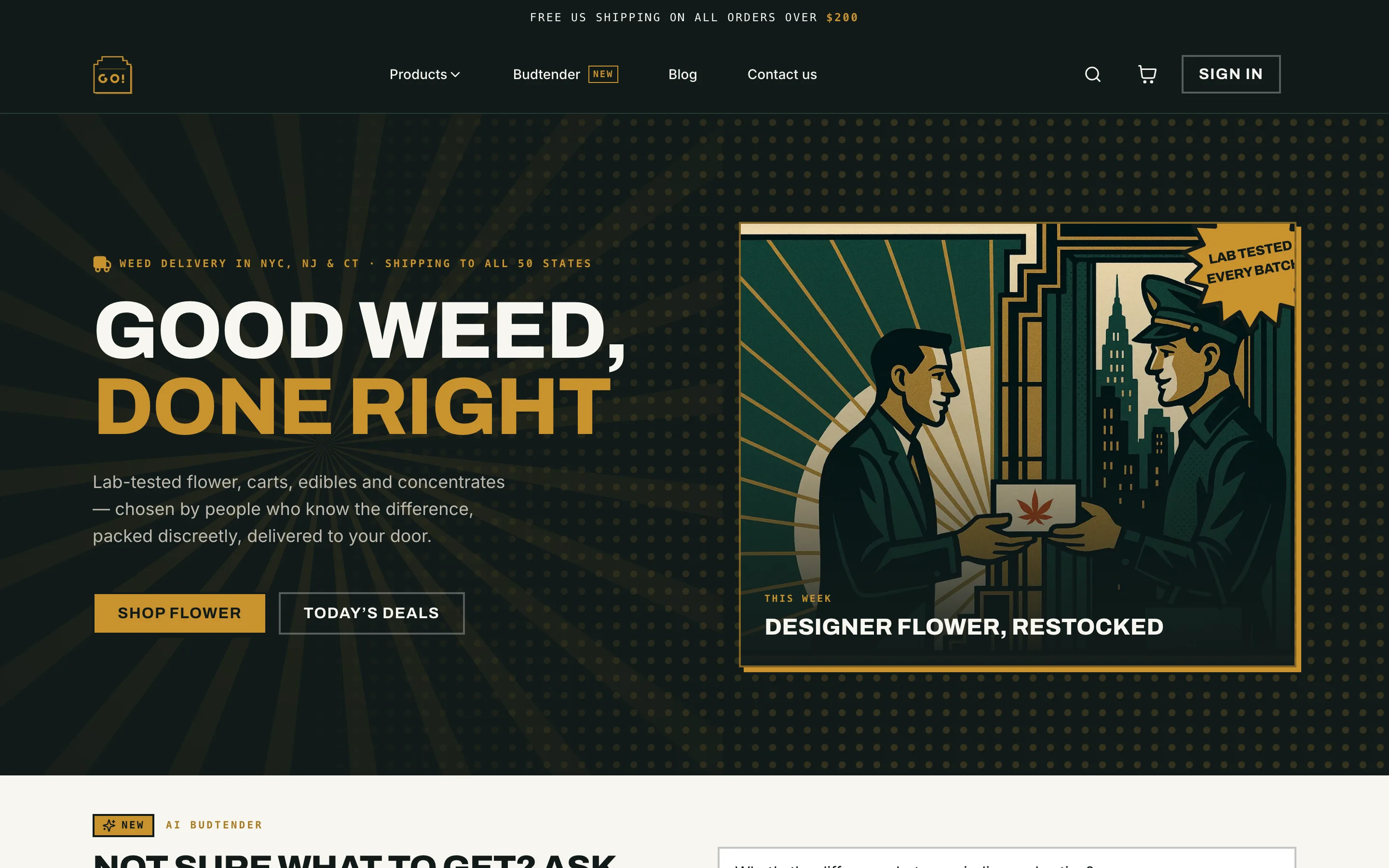 The Gotham website on desktop