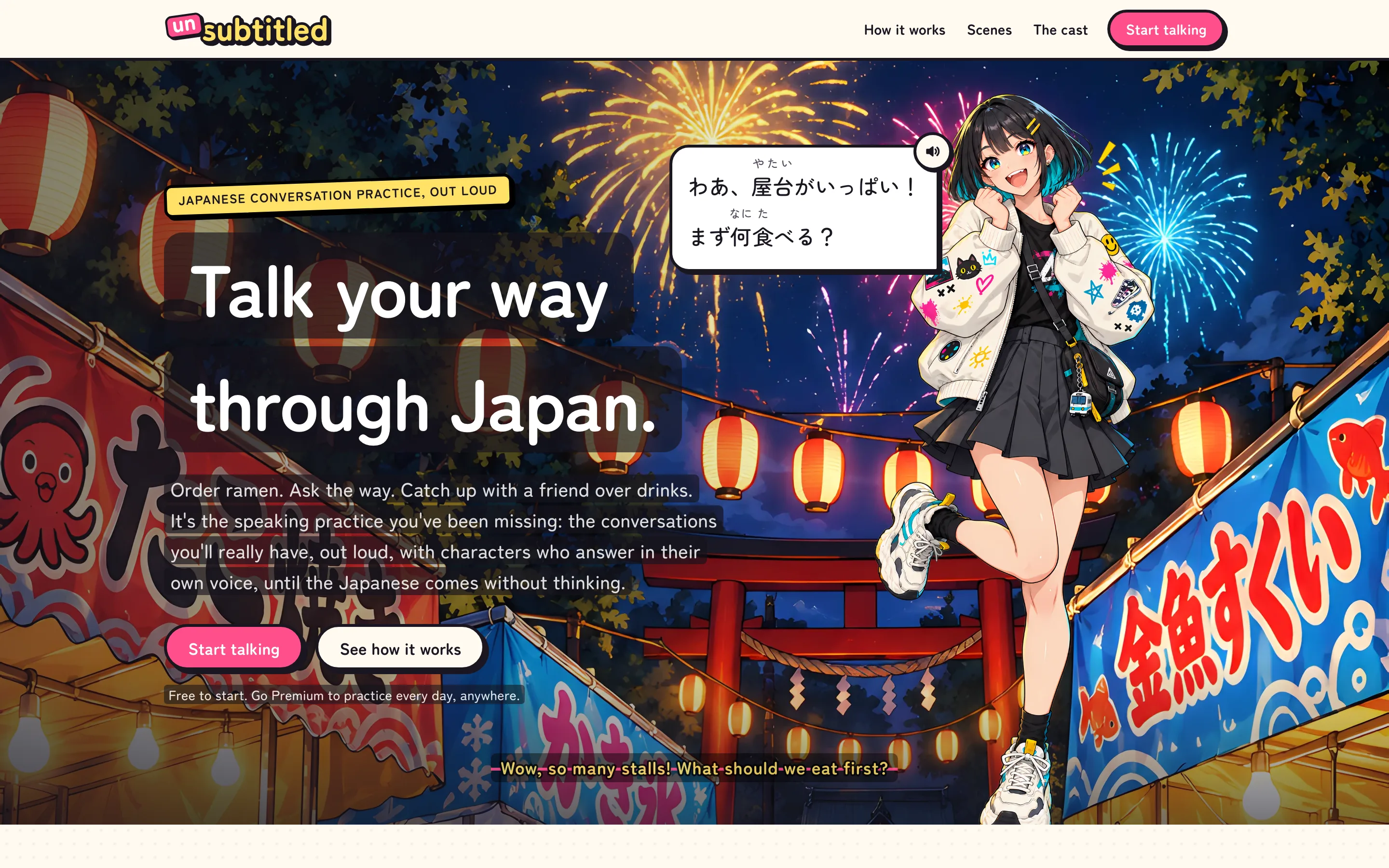 The Unsubtitled website on desktop